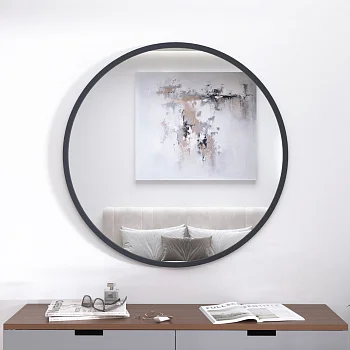 Круглое зеркало в МДФ раме RAL7016